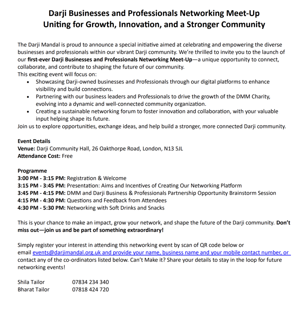 Darji Business Networking Opportunity March 2025